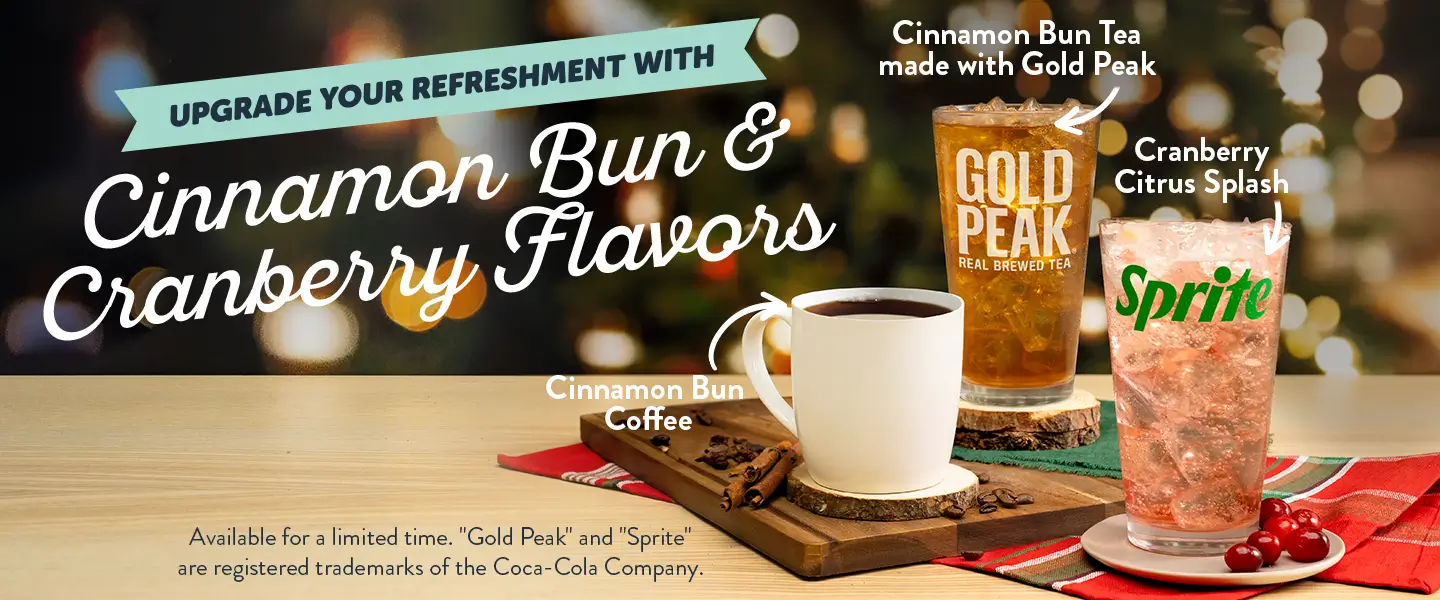 Cinnamon Bun & Cranberry Beverages at Golden Corral