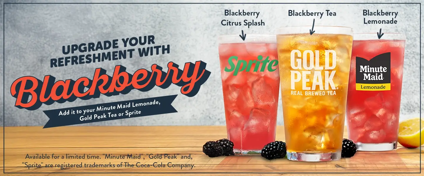 New Blackberry tea, Blackberry Lemonade & Blackberry Citrus Splash Beverages at Golden Corral