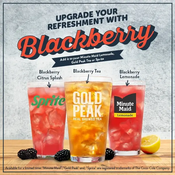 New Blackberry tea, Blackberry Lemonade & Blackberry Citrus Splash Beverages at Golden Corral